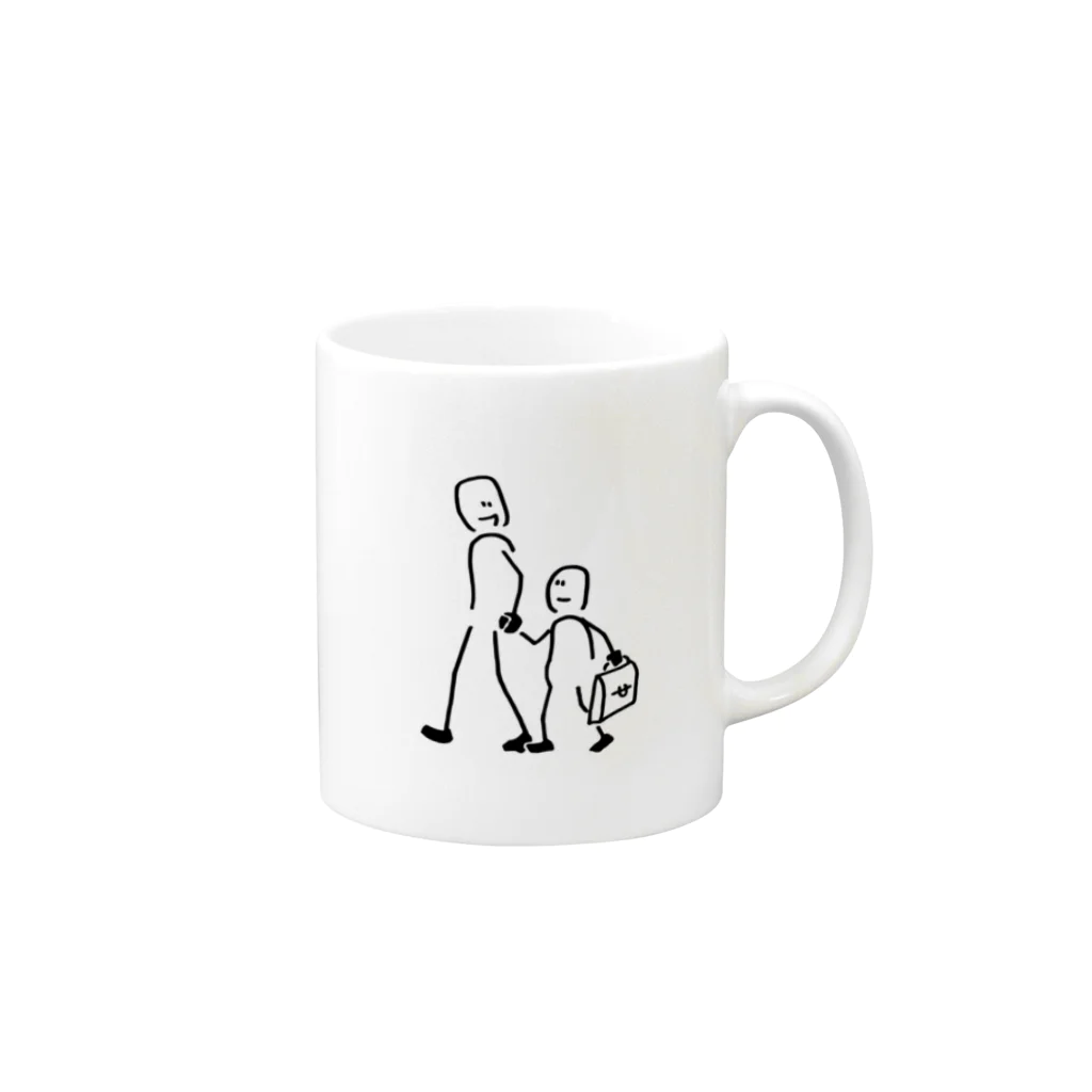 kopapaの親子手つなぎデートくん Mug :right side of the handle