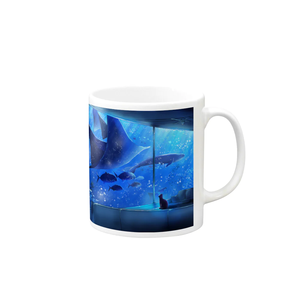 pis-bisの海中のワンルーム Mug :right side of the handle