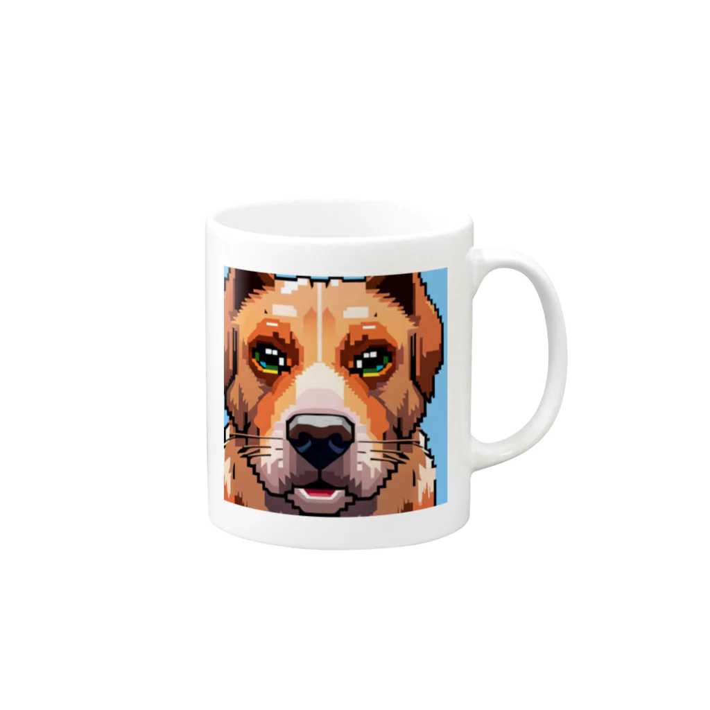 getprizeのドット絵の犬 Mug :right side of the handle