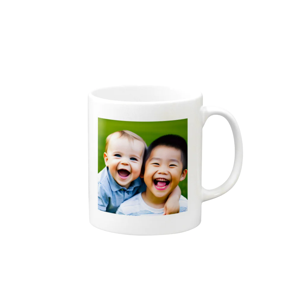 wado_dのかわいい笑顔の子供達 Mug :right side of the handle