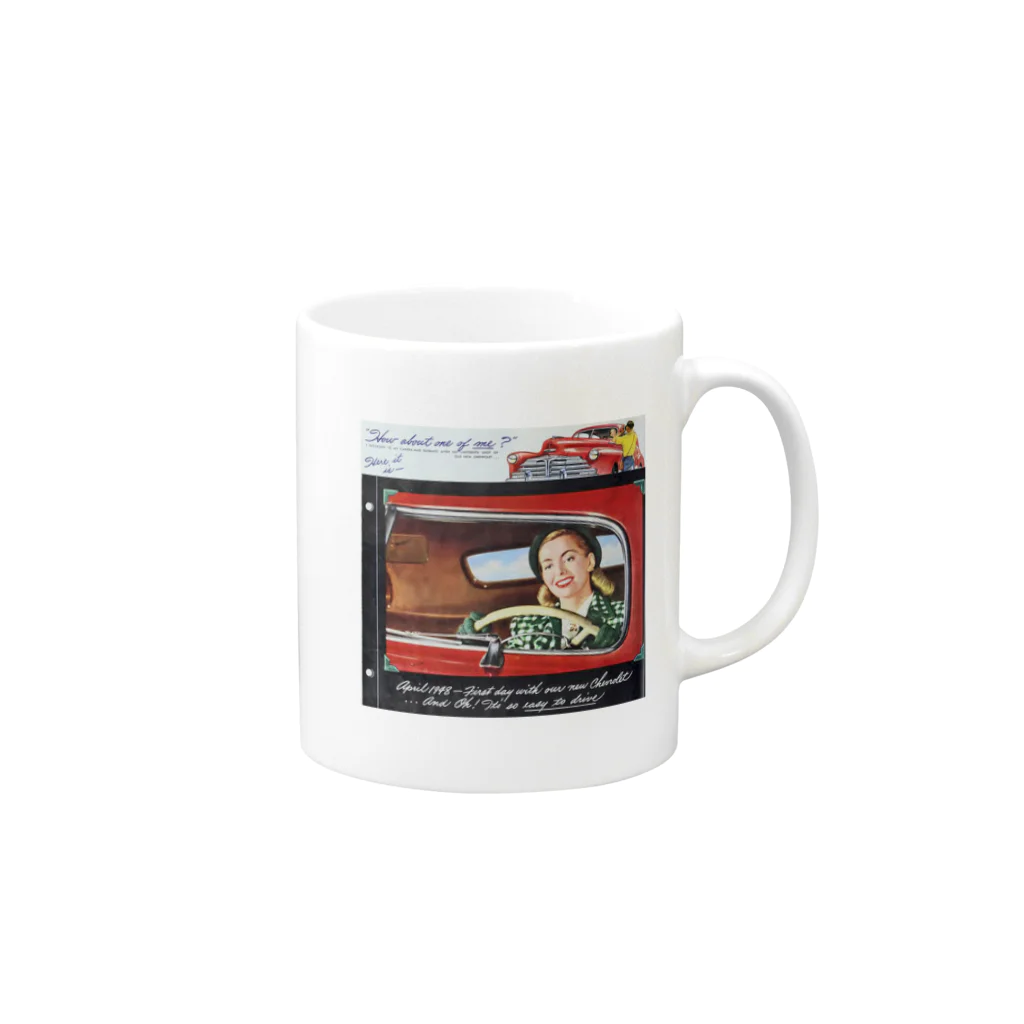 彩福亭 じゃっかん。エレクトーングッズ製作中のアンティークカー Mug :right side of the handle