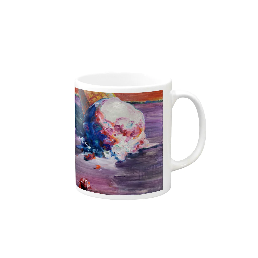 屈折する星くずの上昇と下降、そして火星から来た蜘蛛の群のアイス Mug :right side of the handle