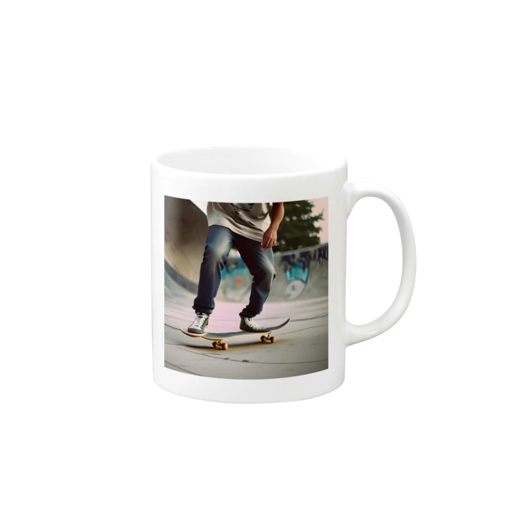 Maruchannのスケートボーダー Mug :right side of the handle