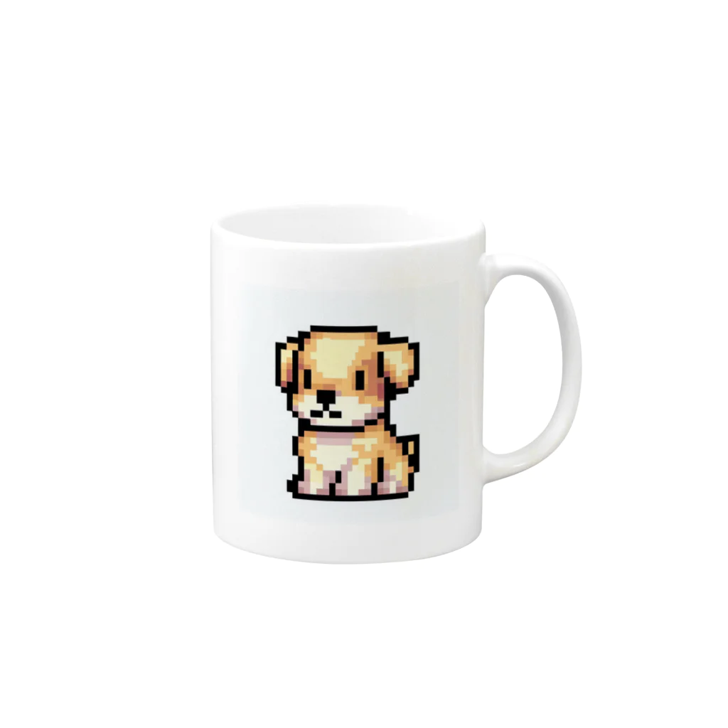 ebizo999のドット絵の子犬 Mug :right side of the handle