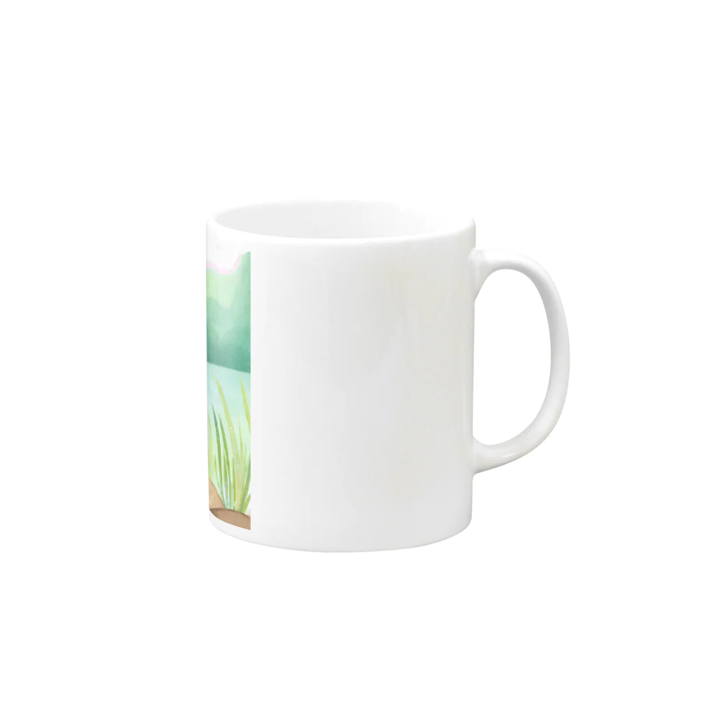 カタツムリに癒しを求めて❗のカタツムリの癒し場🍵 Mug :right side of the handle