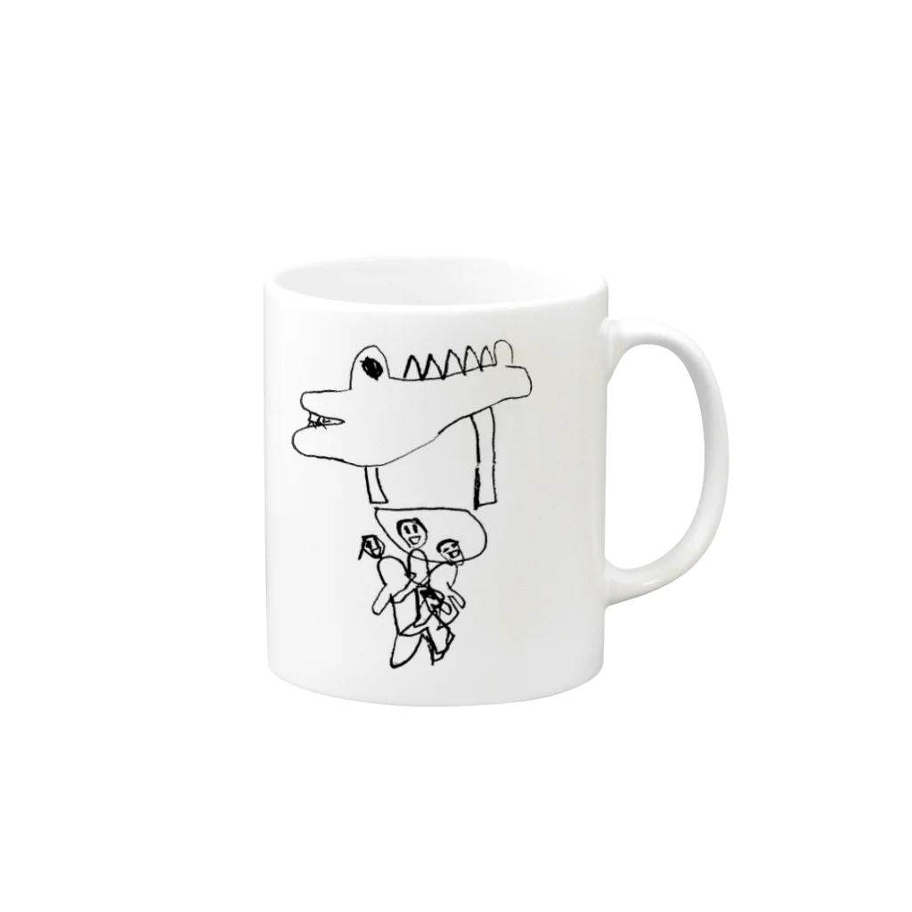 ぽんこつ商店のわにサーカス Mug :right side of the handle