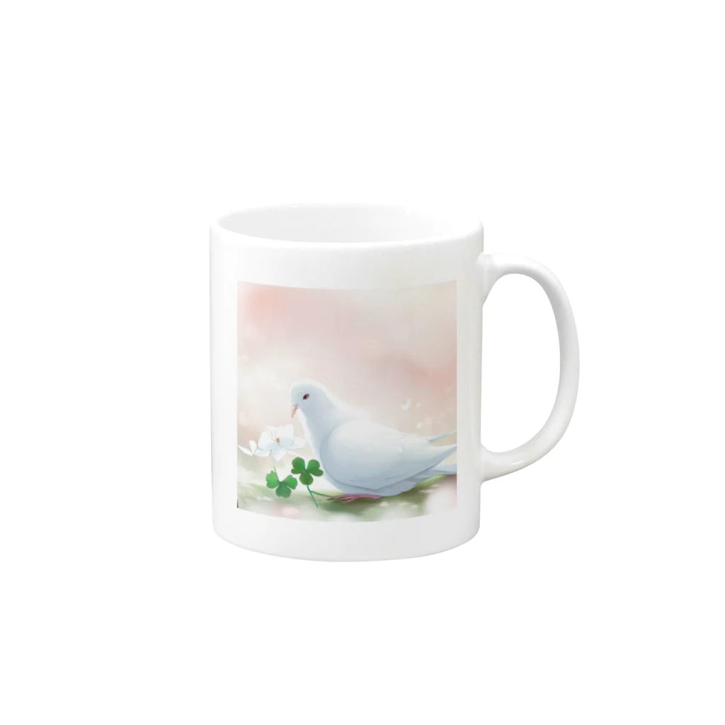 こりすまるの夢幻　鳩　和み Mug :right side of the handle