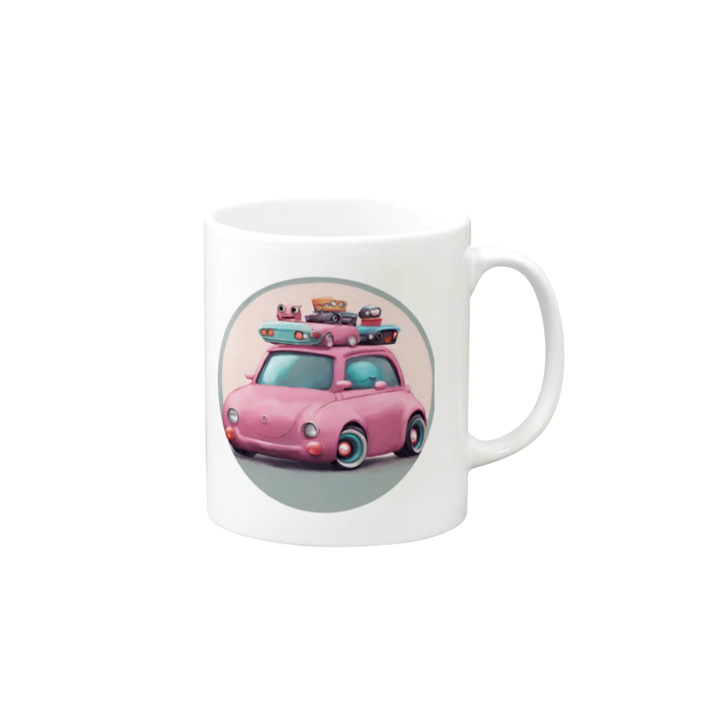 UMESANのキュートな車💘 Mug :right side of the handle