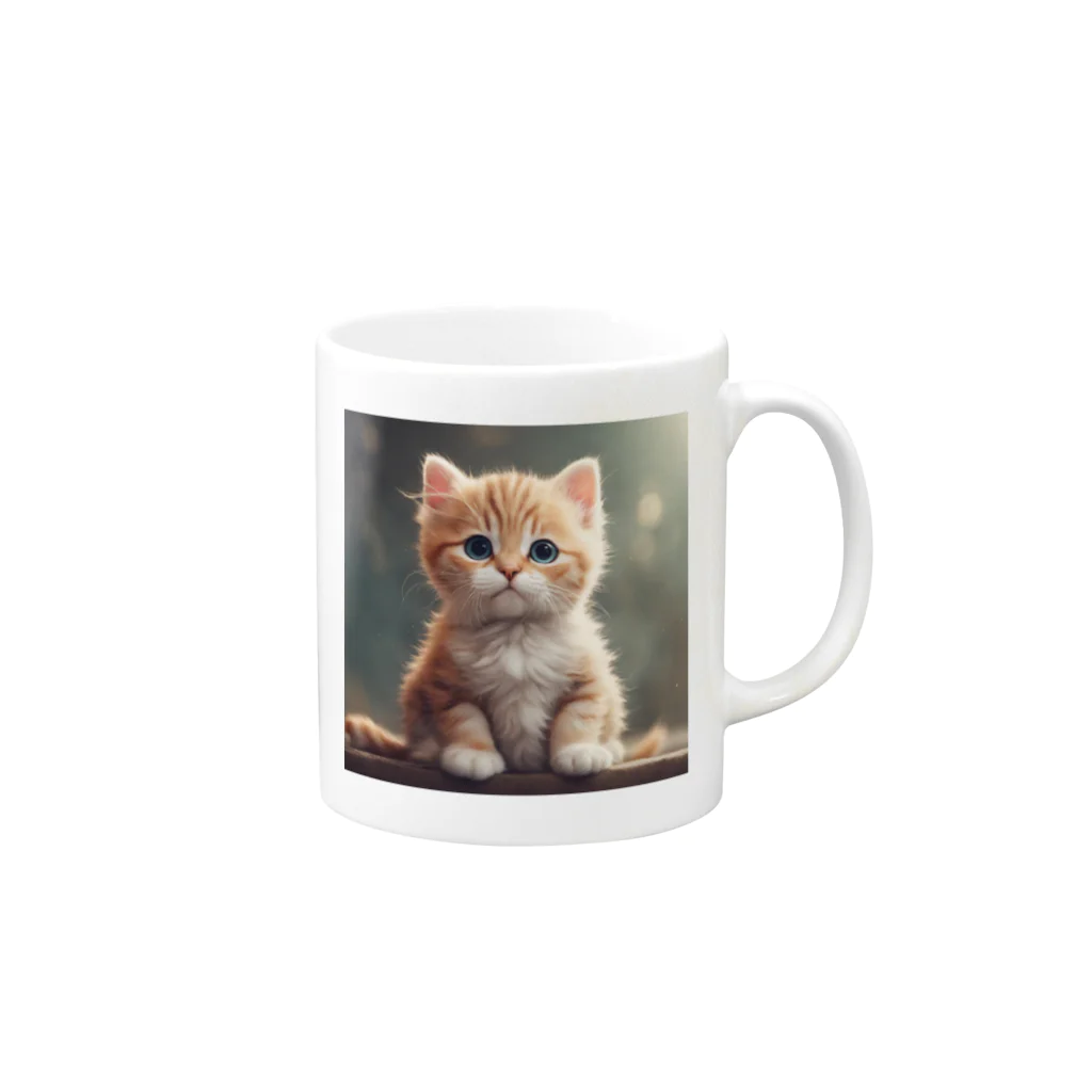 tetuharuのキュートな子猫 Mug :right side of the handle