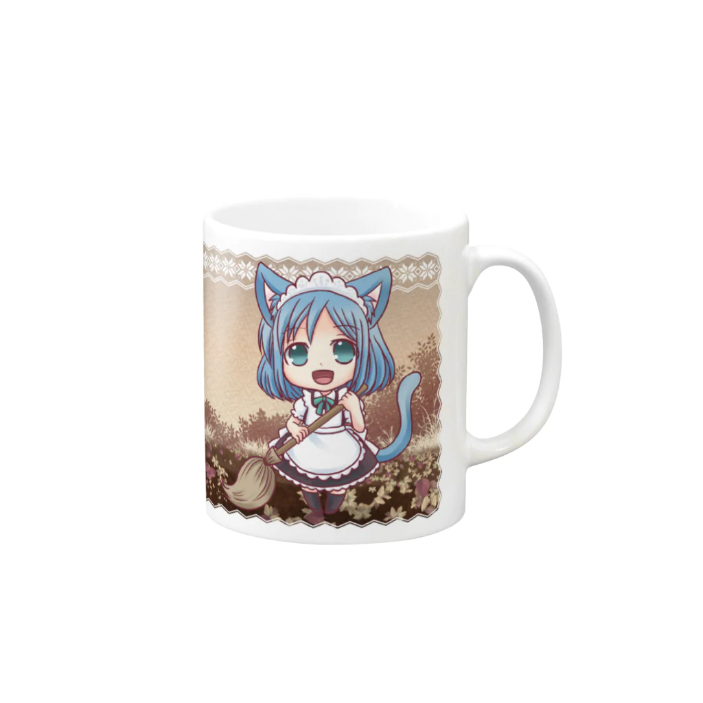 ロキの猫耳メイド・巫女カップ Mug :right side of the handle