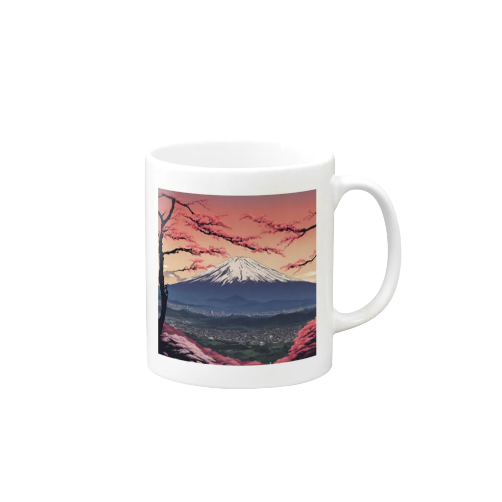 saru88の富士山 Mug :right side of the handle