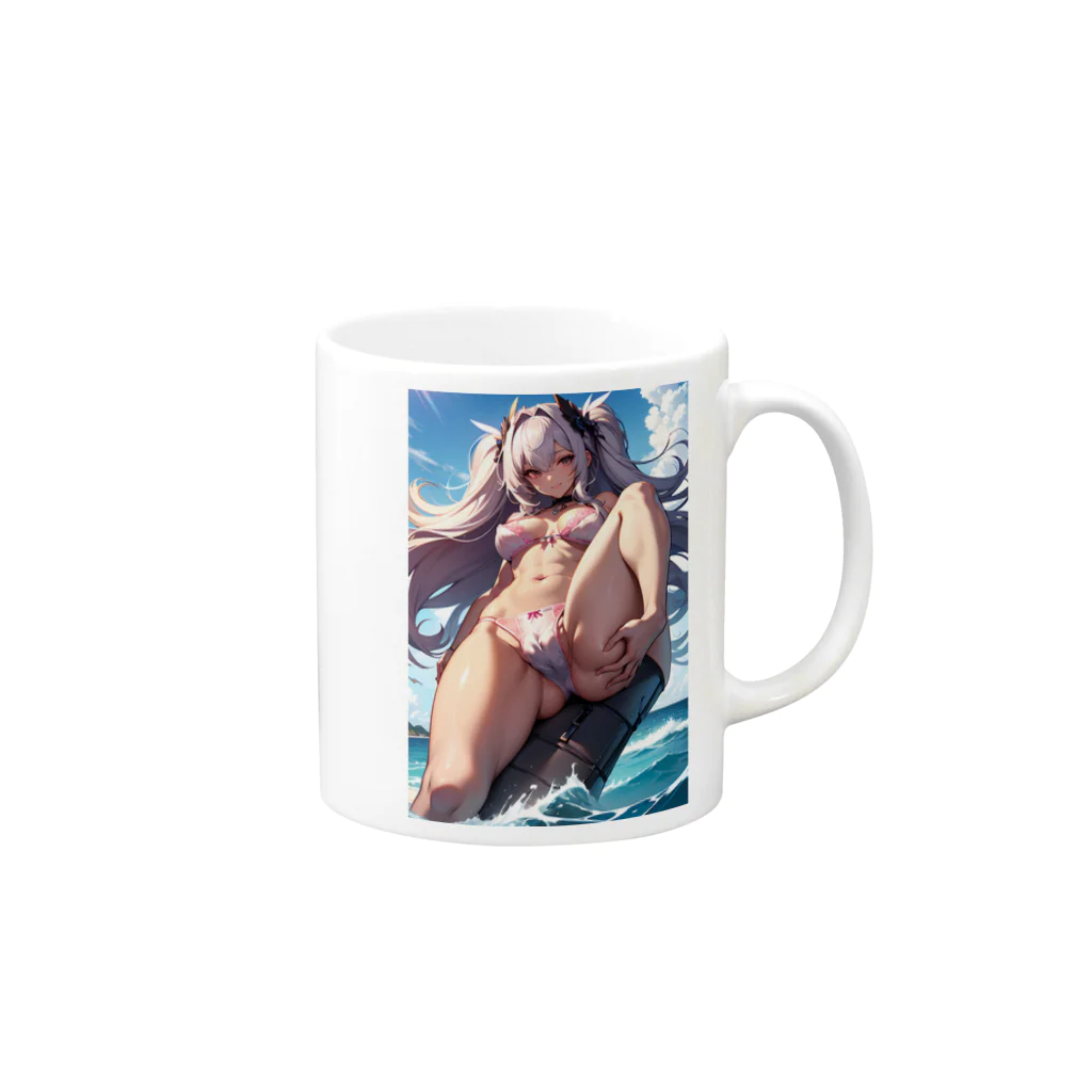 RGセクシーガールのツインテール美少女 Mug :right side of the handle