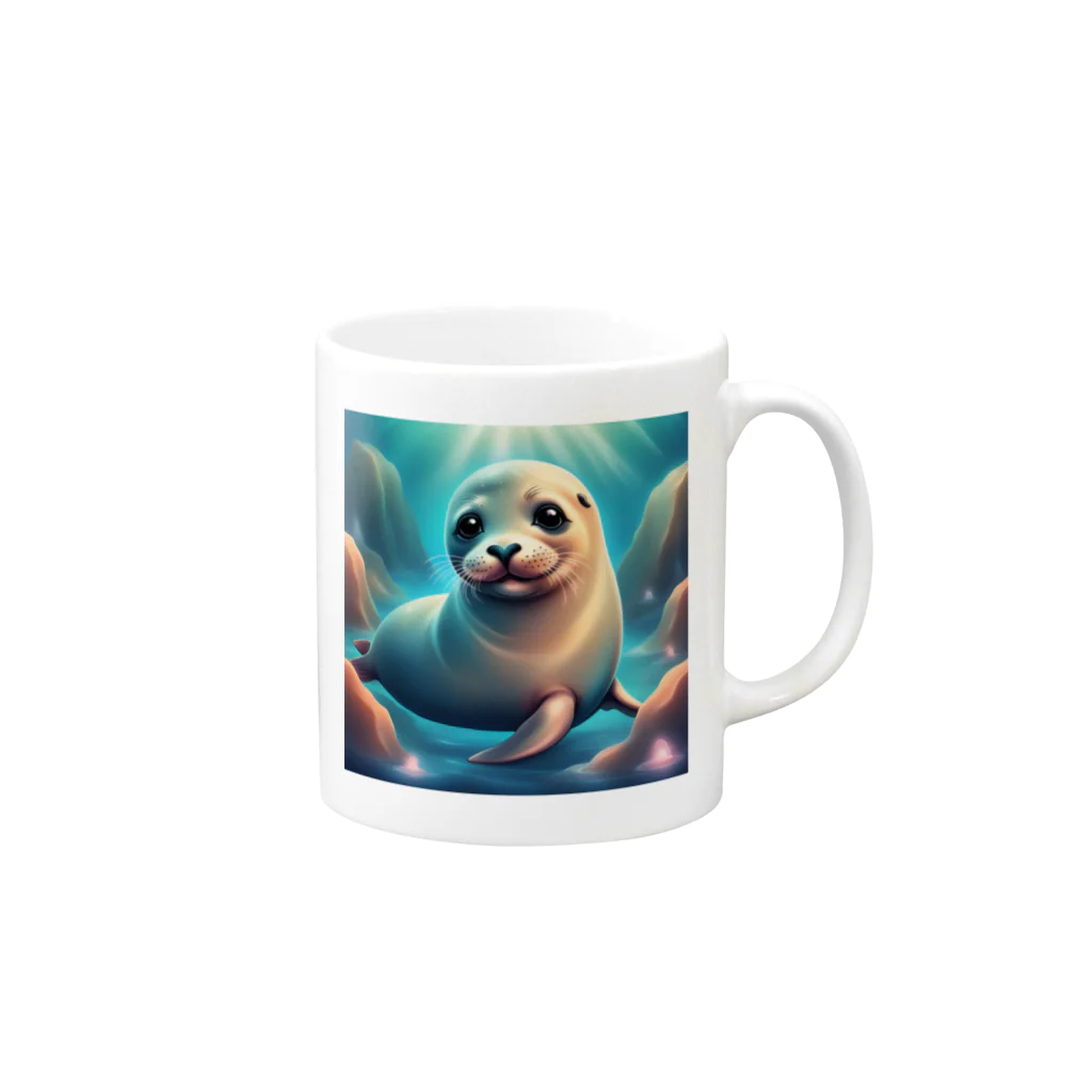 @🐶ポチのあざらし Mug :right side of the handle