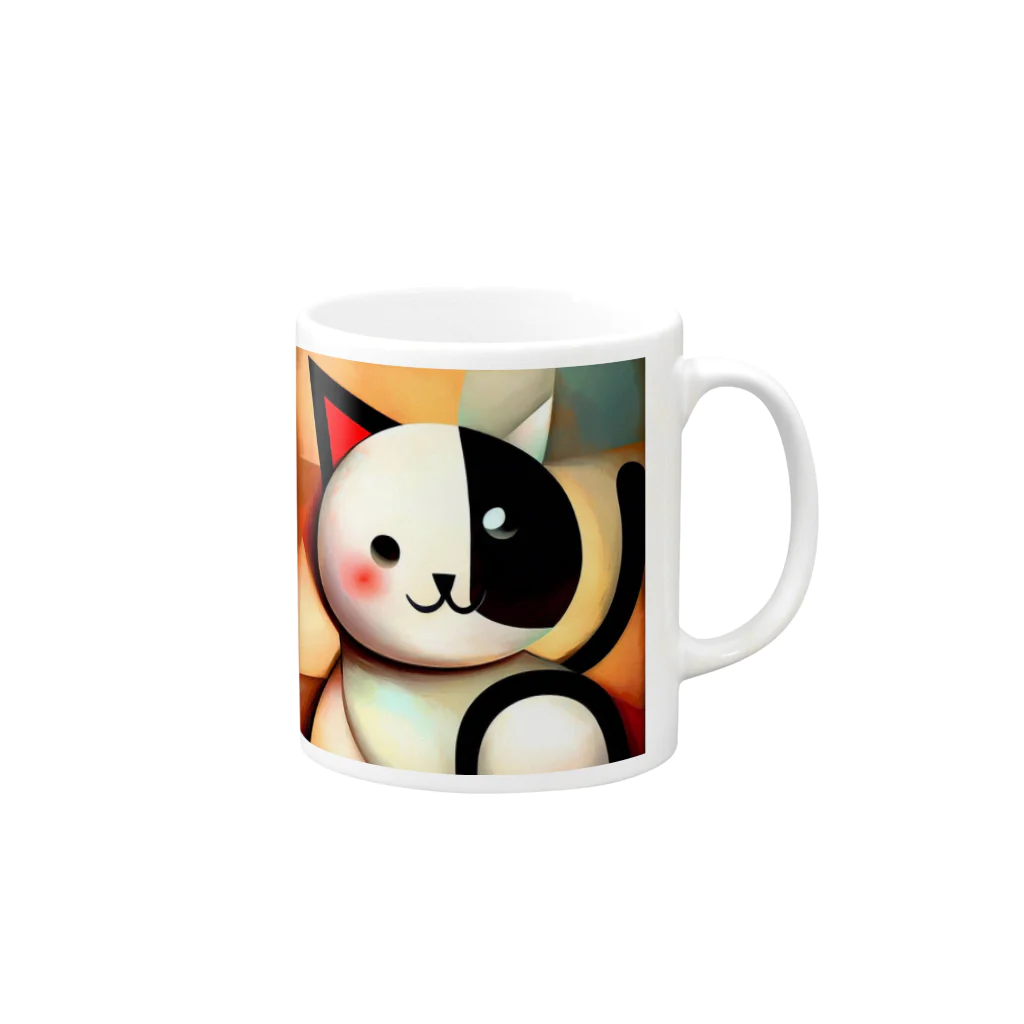 T2 Mysterious Painter's ShopのMysterious Cat Mug :right side of the handle