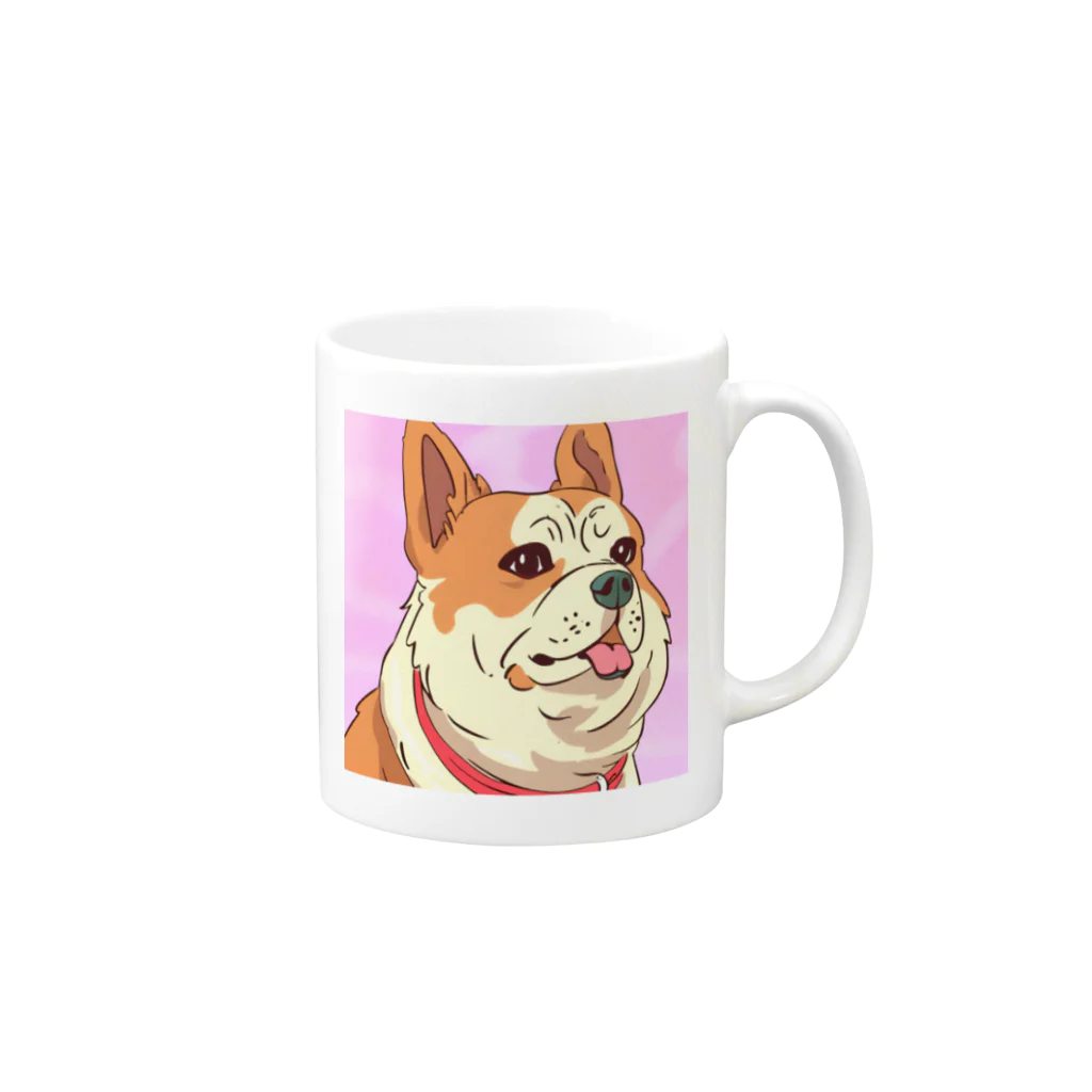 まさのお店の人懐こい犬 Mug :right side of the handle