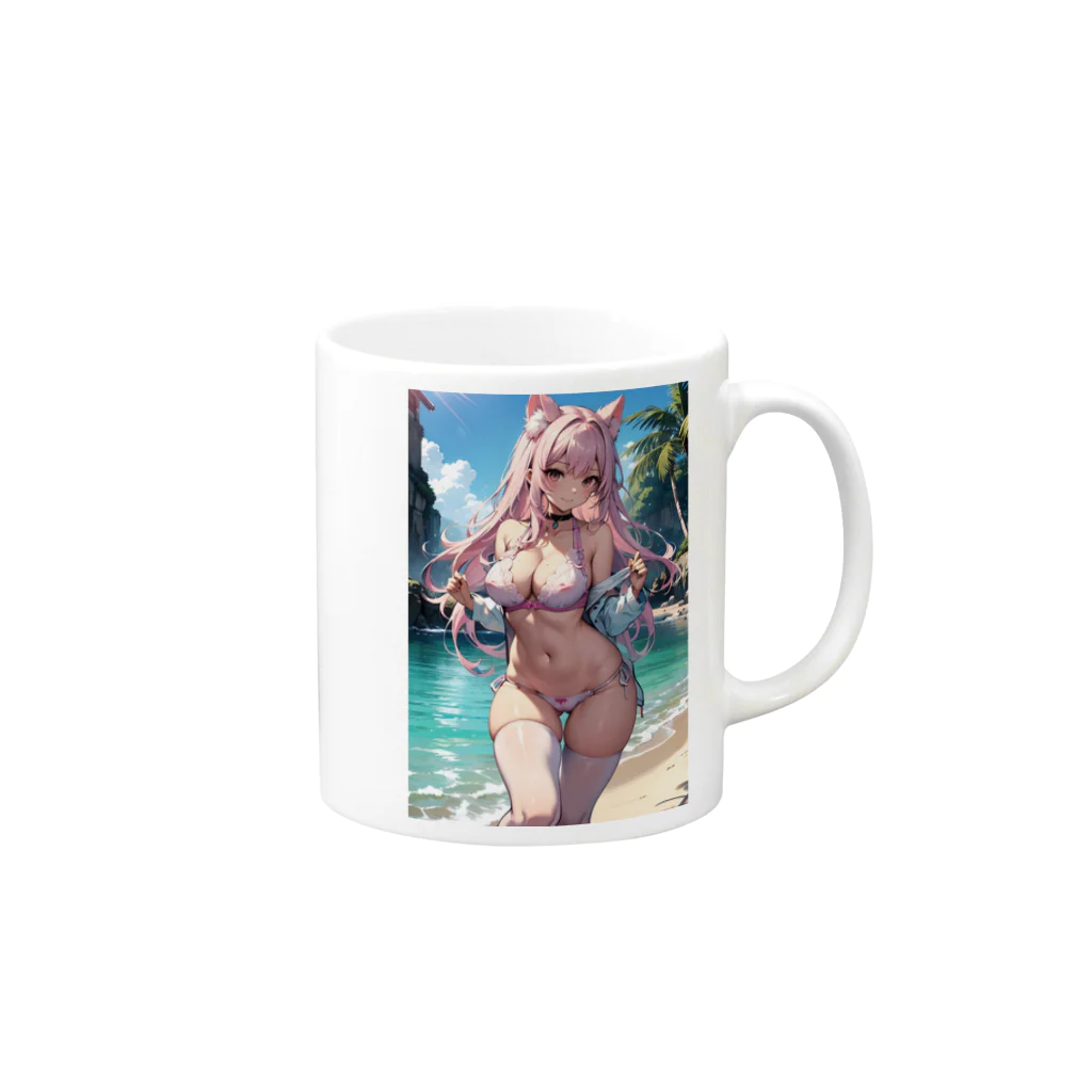 RGセクシーガールの猫耳娘 Mug :right side of the handle