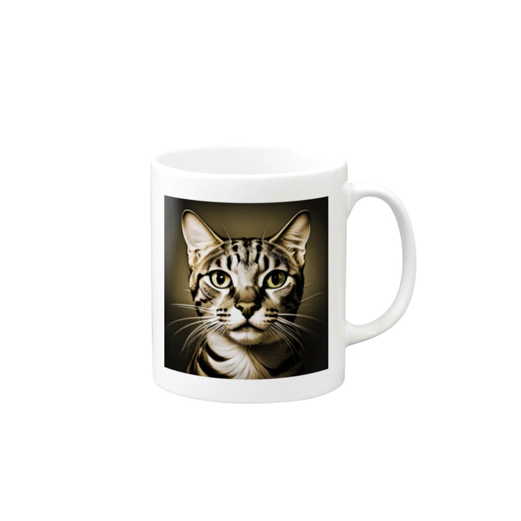 9neko6のサバンナキャット Mug :right side of the handle