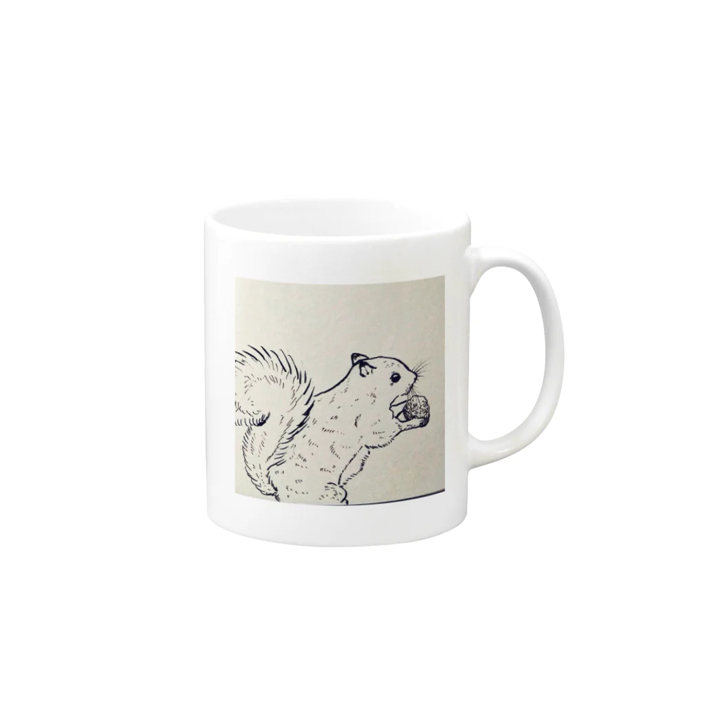 MARIEMONのリス Mug :right side of the handle