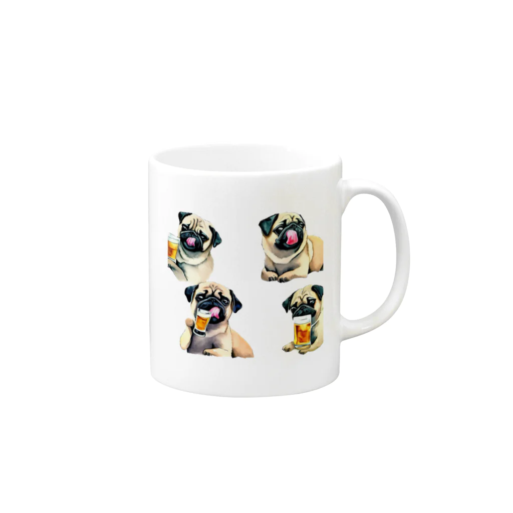 ✴︎Tiara shop✴︎のビール好きの犬 Mug :right side of the handle