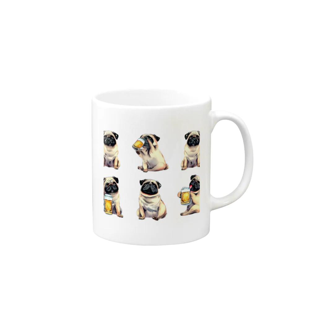 ✴︎Tiara shop✴︎のビール好きの犬 Mug :right side of the handle