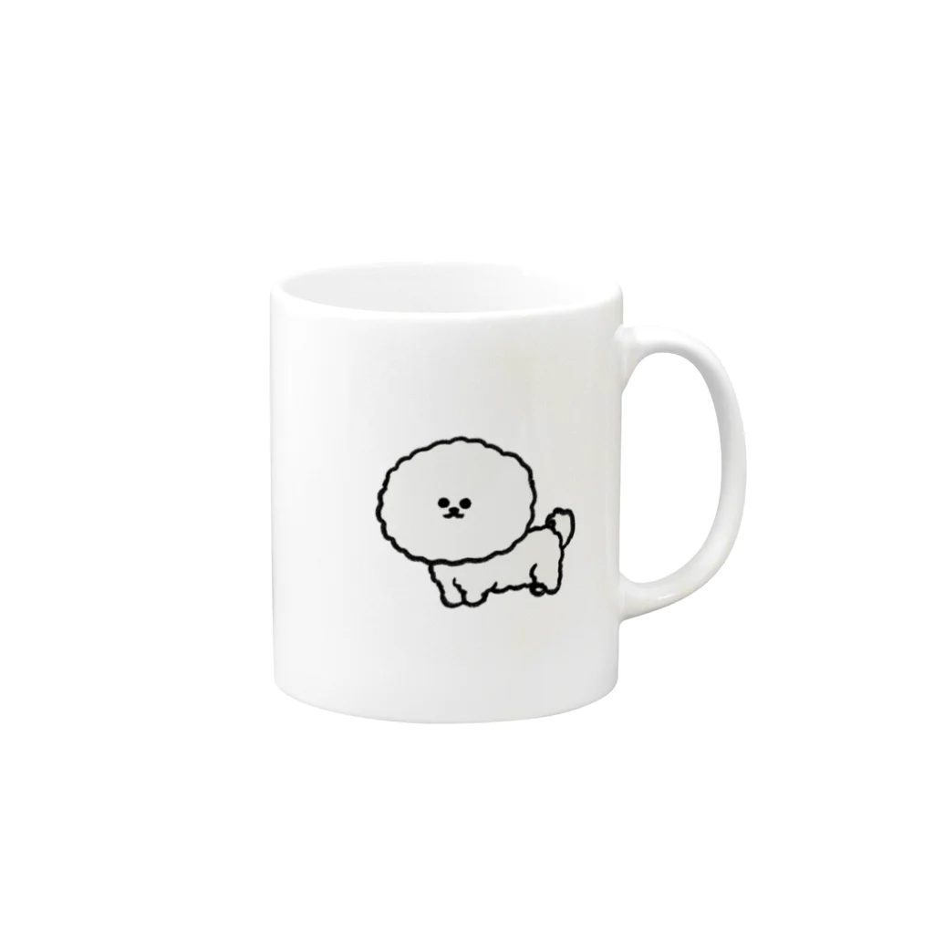 mm_mikuのビションちゃん Mug :right side of the handle