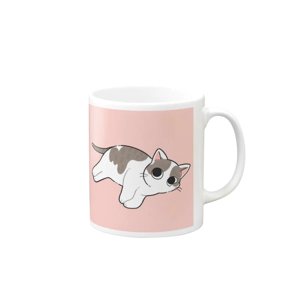 猫の休憩所withこにゃくとのムース君応援グッズ Mug :right side of the handle