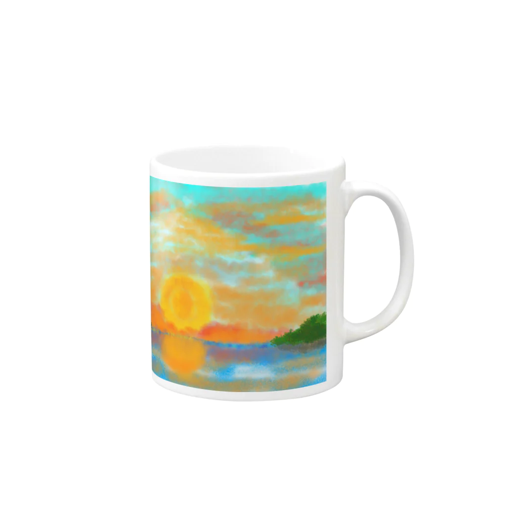 ひとつの夏の夕日 Mug :right side of the handle