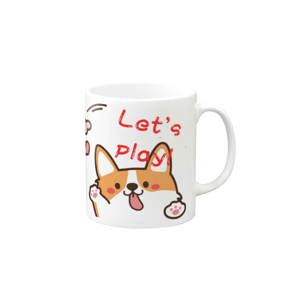 Xmasaの🐾 ふわふわワンダーランド：ゆるかわ犬グッズショップ 🐾  🌟 商品概要 🌟 Mug :right side of the handle