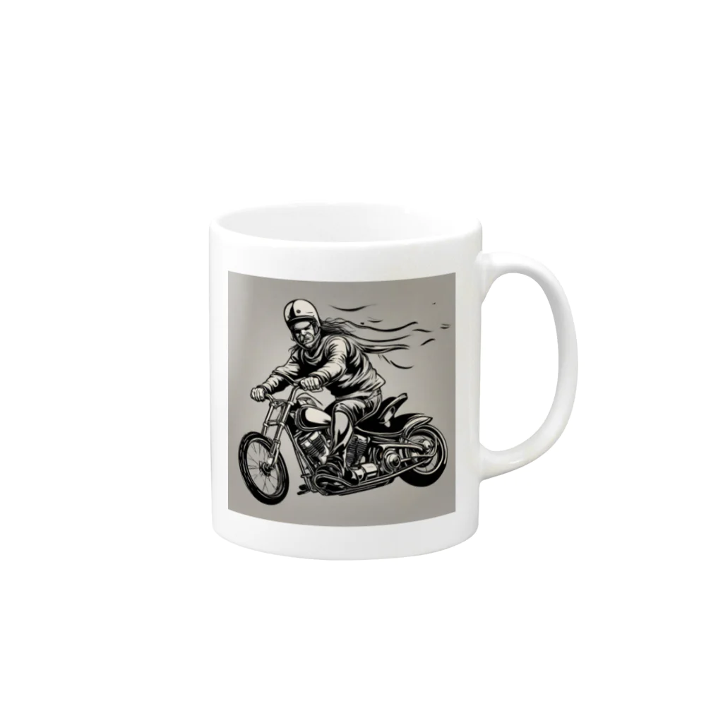 oi_0806のバイクチョッパー走ってる姿渋い Mug :right side of the handle