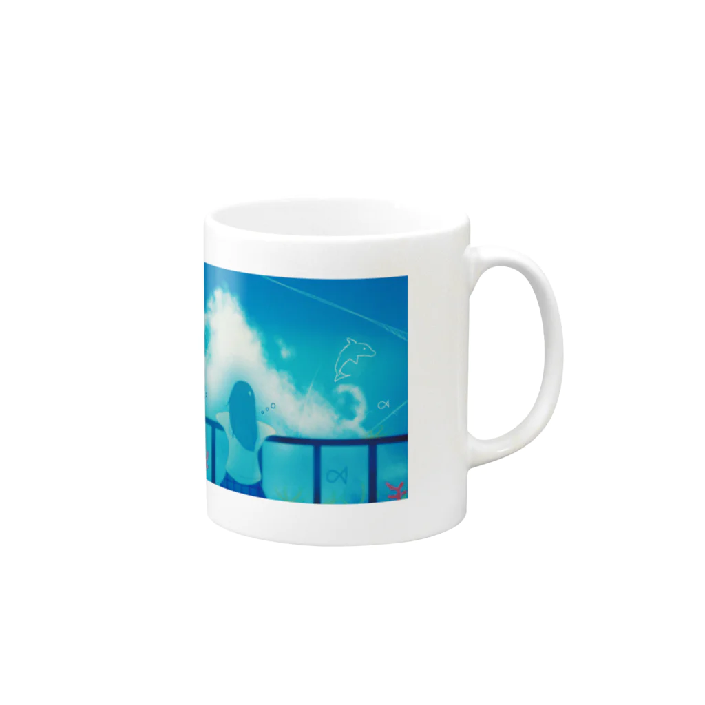 月見。の空？海？ Mug :right side of the handle