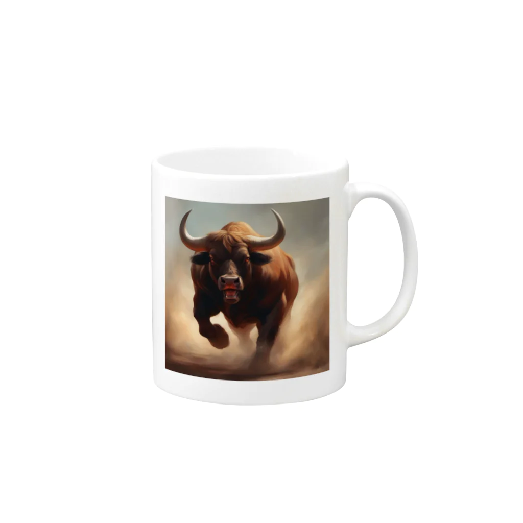 シンゲンの猛牛グッズ Mug :right side of the handle