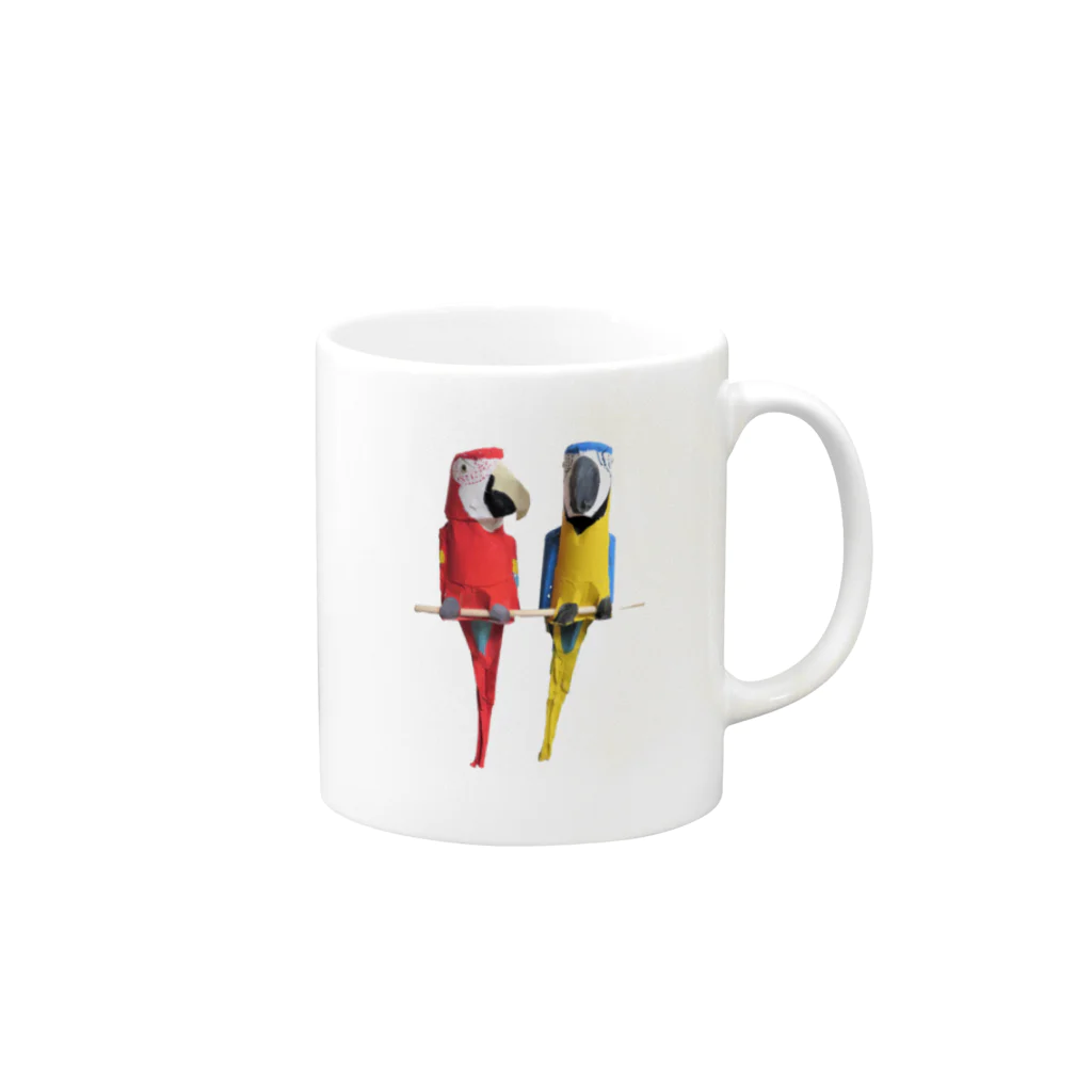 心の森ミュージアム　遊童館の紙コップのコンゴウインコ Mug :right side of the handle