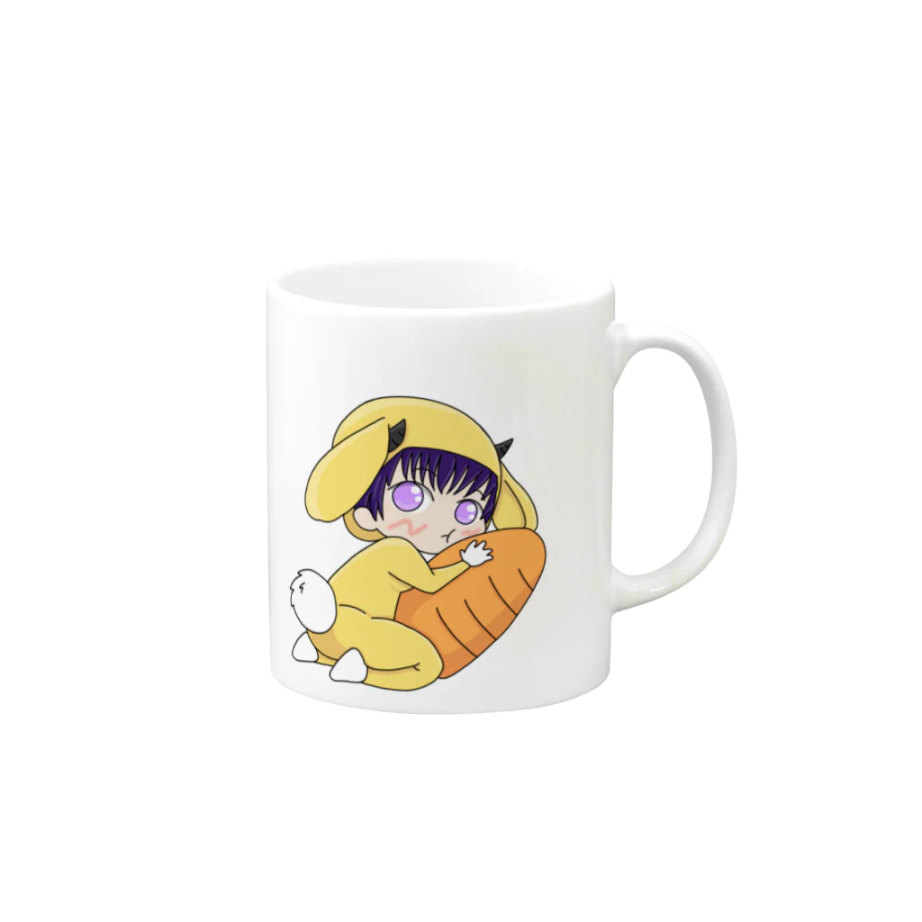 😈へ泥べと🌂の旧べとウサギ Mug :right side of the handle