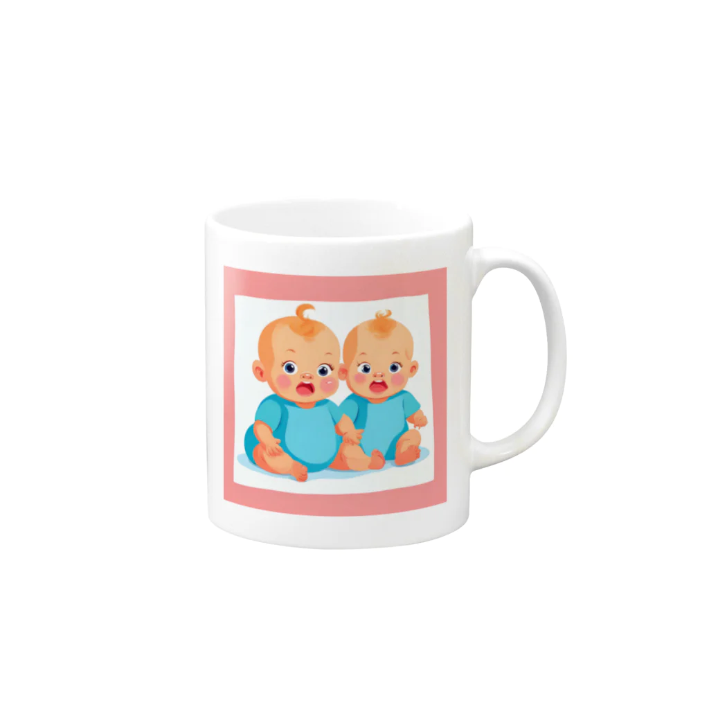 ラクダの店の双子ちゃん Mug :right side of the handle