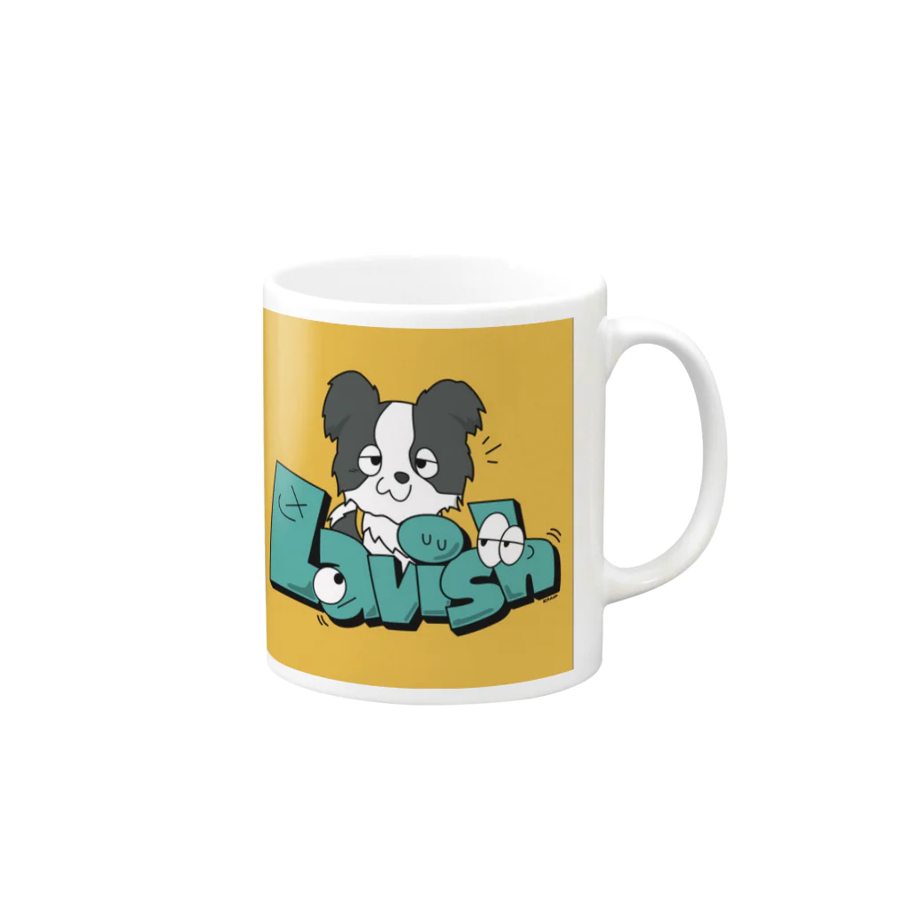 ボーダーコリーのなでしこのPOPなでしこ Mug :right side of the handle