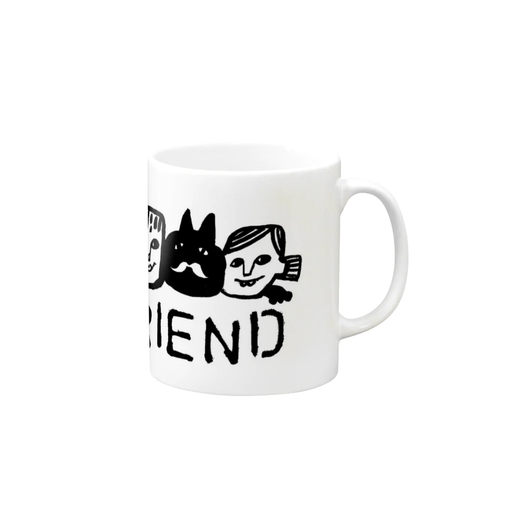 キムラトモミのFRIEND Mug :right side of the handle