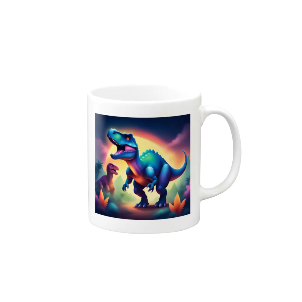 サラリーマン恐竜のファンタスティック恐竜 Mug :right side of the handle