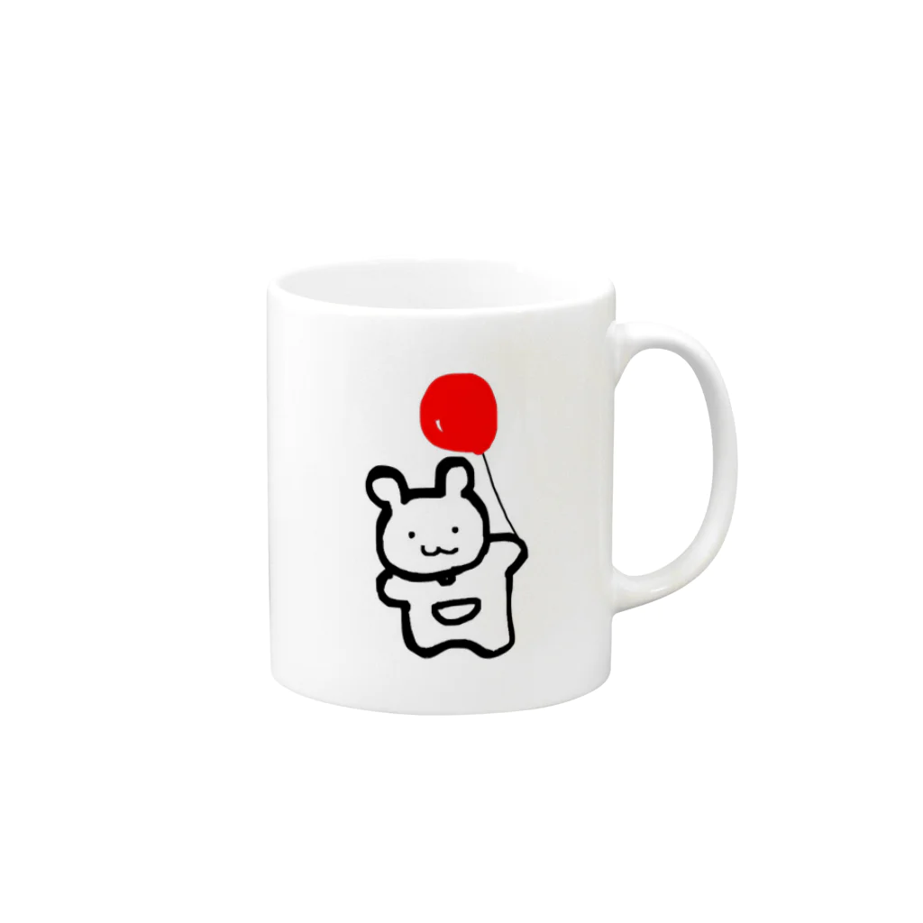 くまちゃんのおさんぽの赤いふうせんくまちゃん Mug :right side of the handle