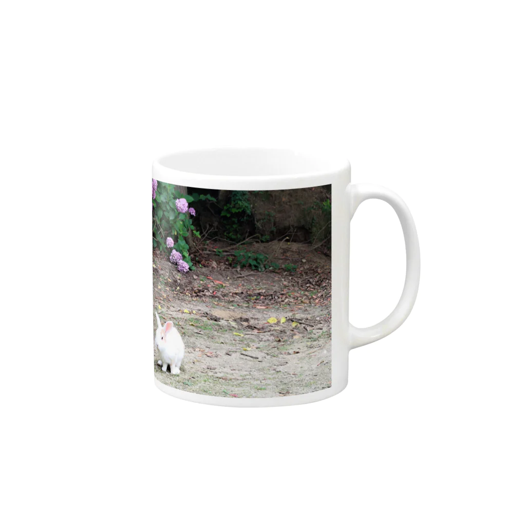 rabbit-islandの紫陽花と松坂慶次 Mug :right side of the handle