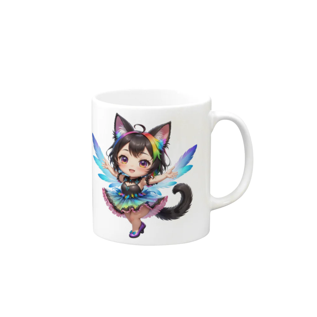 NexDreamの妖精のハロウィンフェス（黒猫2） Mug :right side of the handle