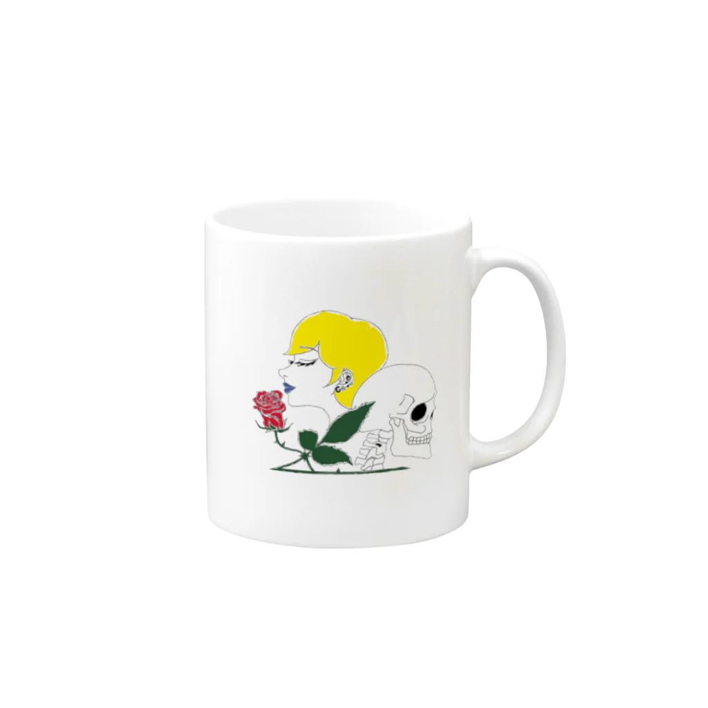 Exact Miscellaneousの綺麗な薔薇には棘があるカラーバリエーション Mug :right side of the handle