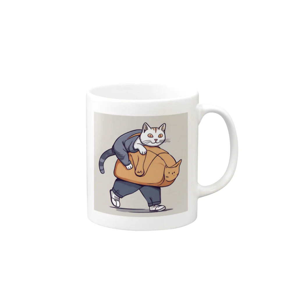 aoking_の不思議猫 Mug :right side of the handle