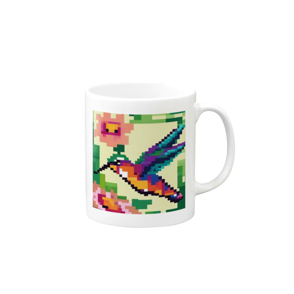 sam-chのドット絵ハチドリ Mug :right side of the handle