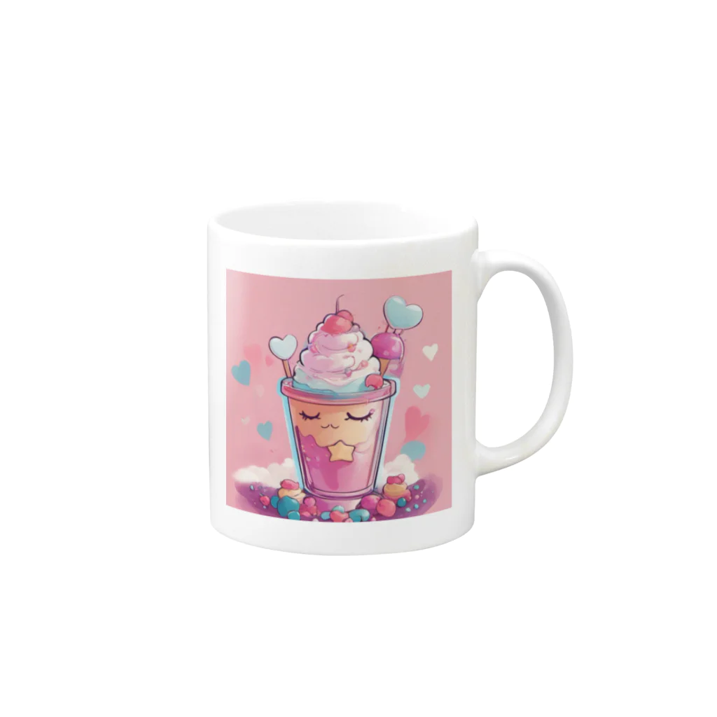 ノースのゆめかわパフェ Mug :right side of the handle