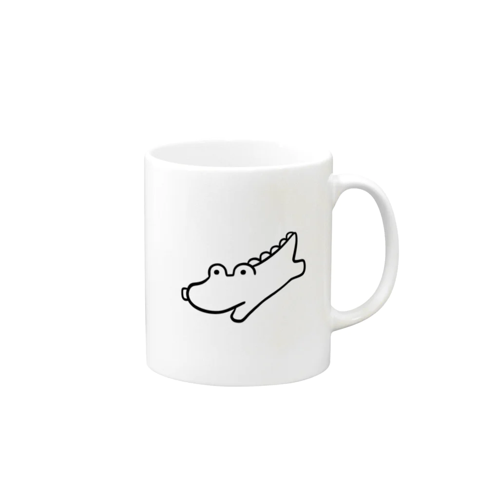 Pukutomo（ぷくとも）のワニくん Mug :right side of the handle