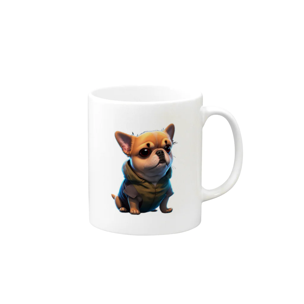 ブサかわフレンズのぶさかワン🐶 Mug :right side of the handle