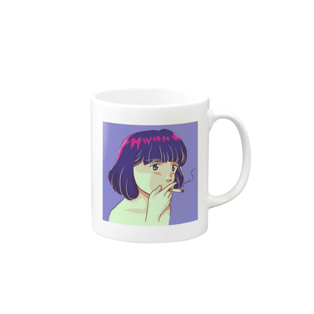 涅槃で待ってる！の煙草女 Mug :right side of the handle