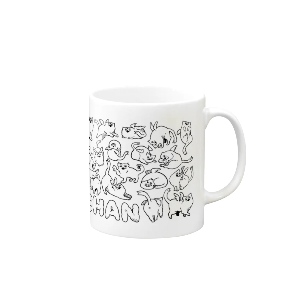 ニンジャスレイヤー公式/ダイハードテイルズの360度ケモチャンだらけグラス Mug :right side of the handle