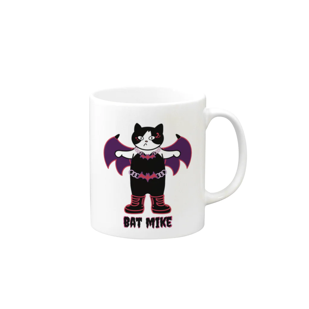 Metime Designs ☆ みぃたいむデザインのBAT MIKE Mug :right side of the handle