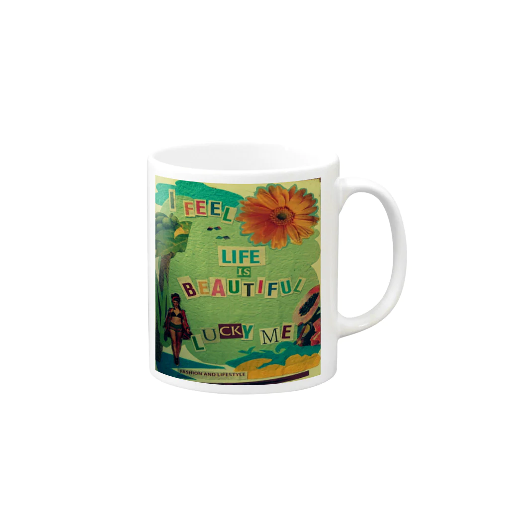 cocoblancoのlife is beautiful♥ Mug :right side of the handle